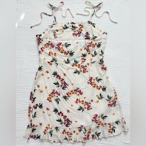NWT Lost + Wander off-white/cream floral sleeveless dress size large 100% rayon